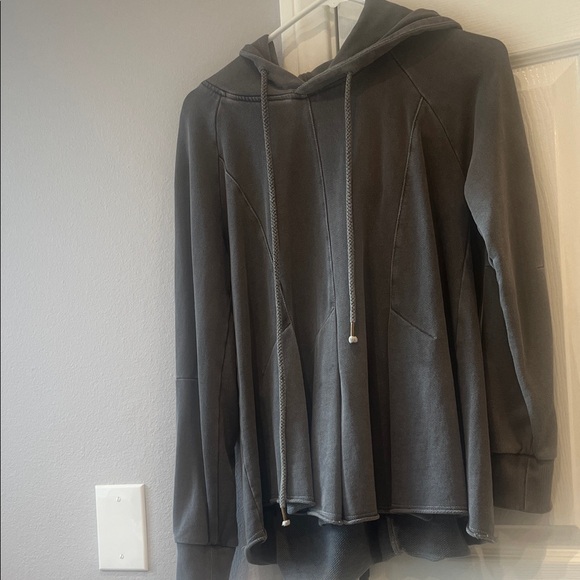 ANTHROPOLOGIE PILCRO AND THE LETTERPRESS Flynn gray Seamed Hoodie. Size S - Picture 3 of 9